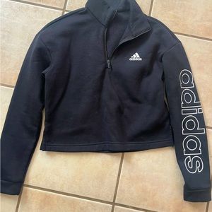 Cropped adidas half zip sweater💓
